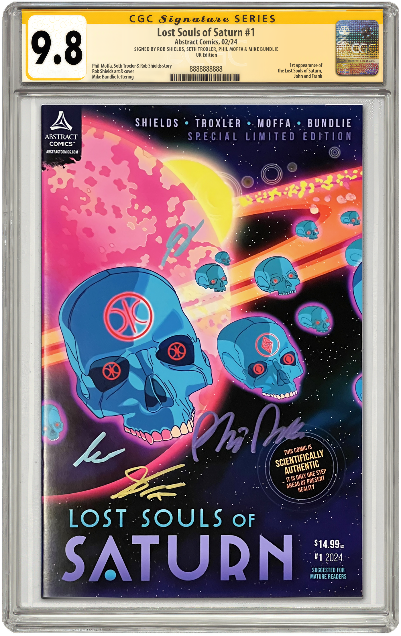 Lost Souls of Saturn Vol 1 UK CGC Signature Series 9.8