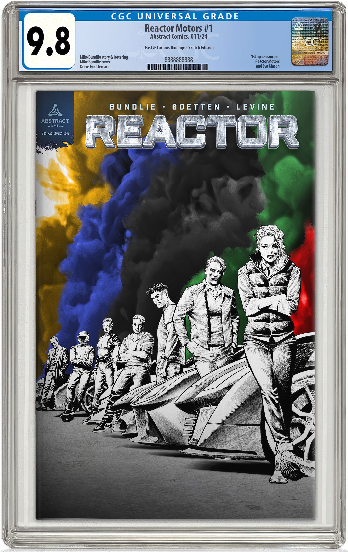 Reactor 2042 Vol 1 CGC 9.8 Fast & Furious Homage, Sketch Edition