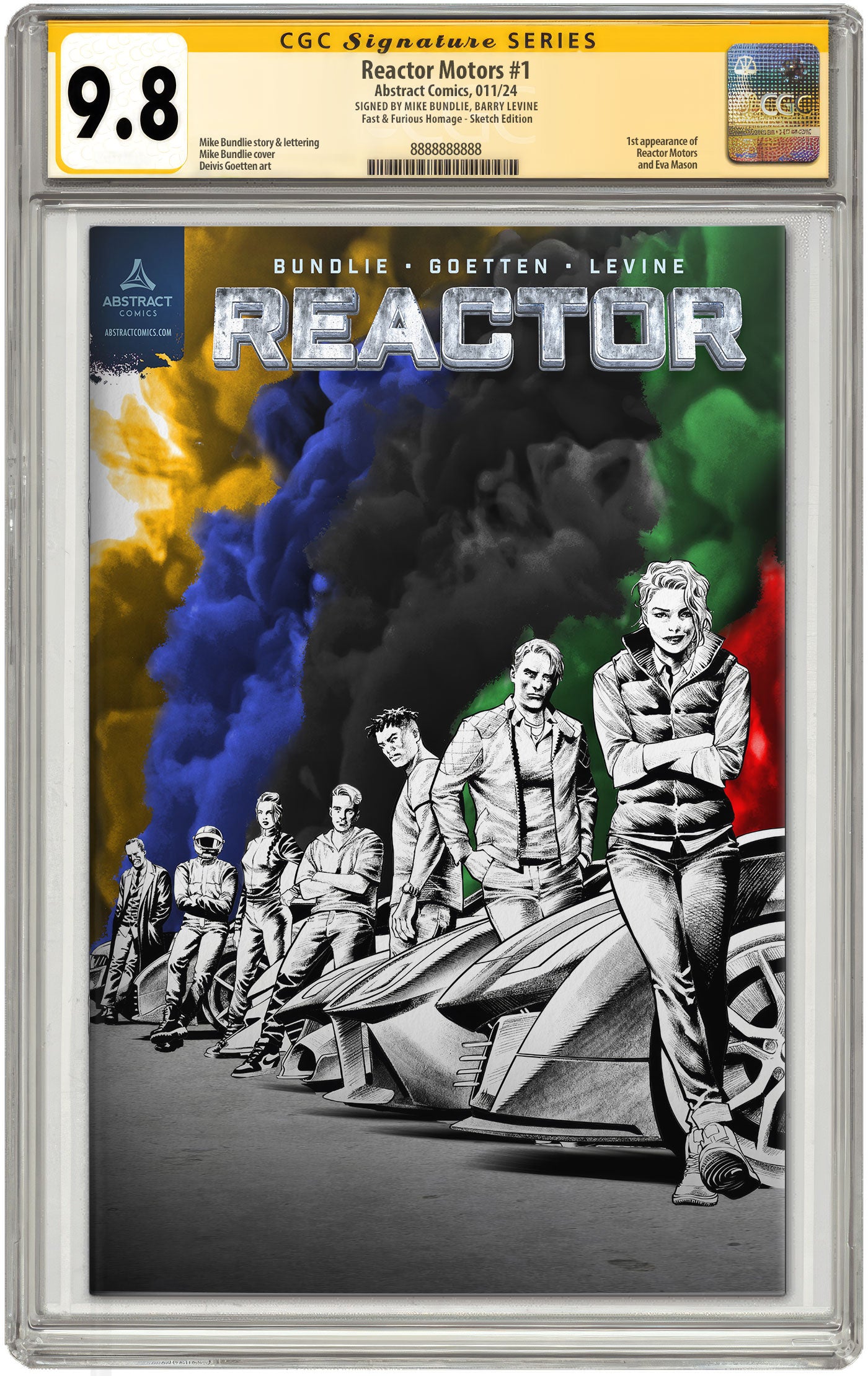 Reactor 2042 Vol 1 CGC Signature Series 9.8 Fast & Furious Homage, Sketch Edition